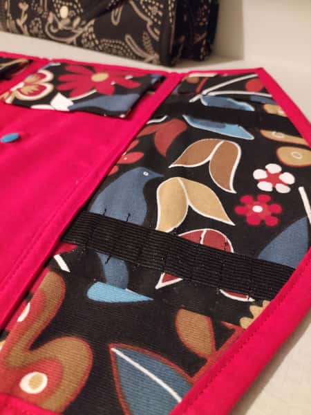 Väska för förvaring av stickor/virknålar röd/färgglad 🖤