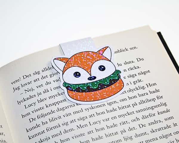 Magnetiskt bokmärke: Räv-hamburgare