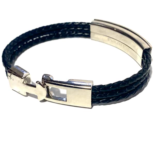 Läderarmband med mönstrad länk