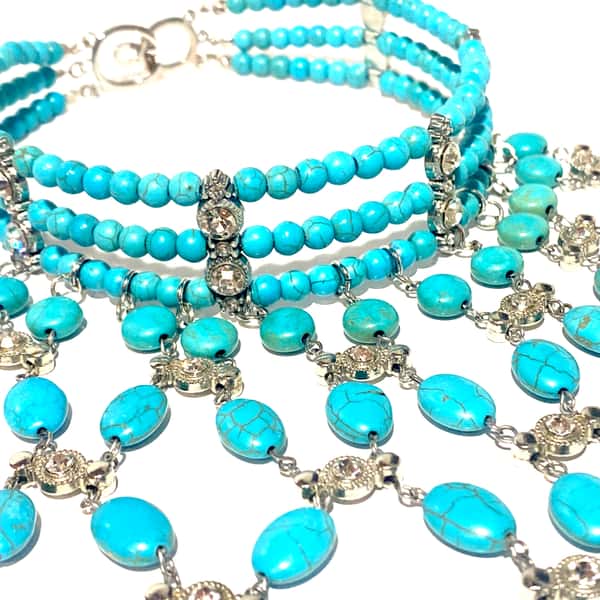 Vackert stort ädelsten halsband