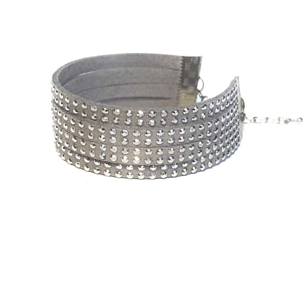 Grå armband med silver nitar