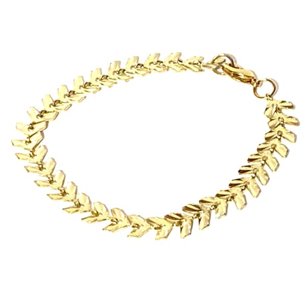 Armband Ljusguld med löv Kedja