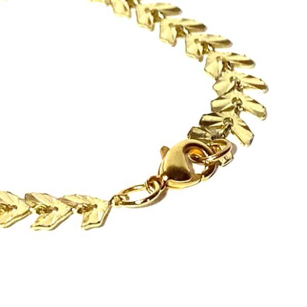Armband Ljusguld med löv Kedja