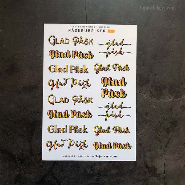 Stickers – Glad Påsk – välj färg