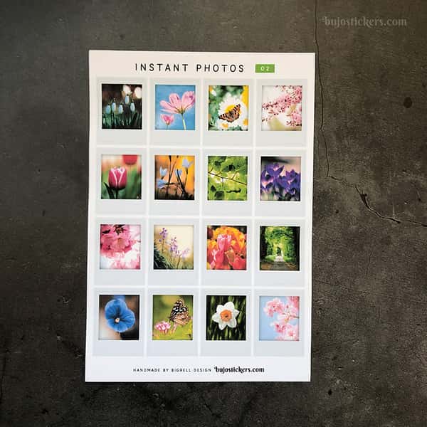 Stickers – Bilder av blommor mm – Instant photos 08