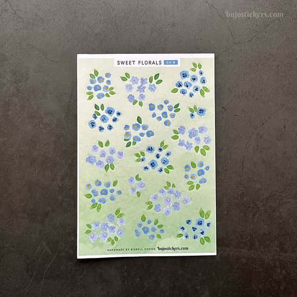 Stickers – Små blommor i blått