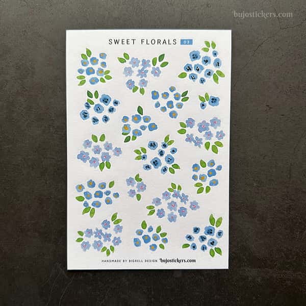 Stickers – Små blommor i blått