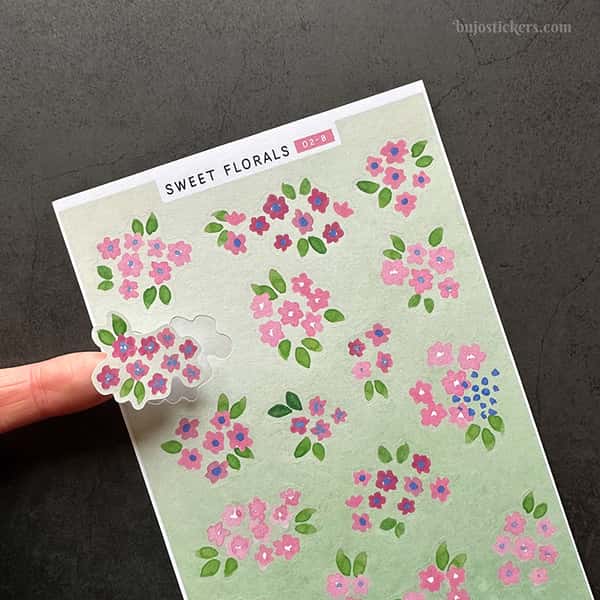 Stickers – Små rosa blommor