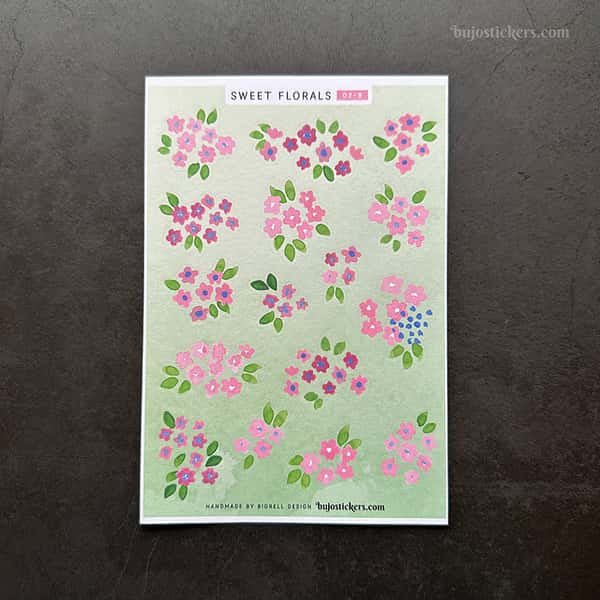 Stickers – Små rosa blommor