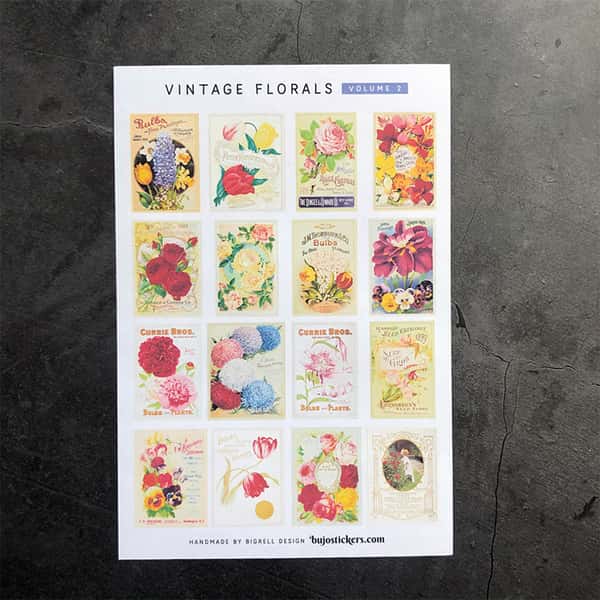 Stickers – Vintage blommor och frökataloger