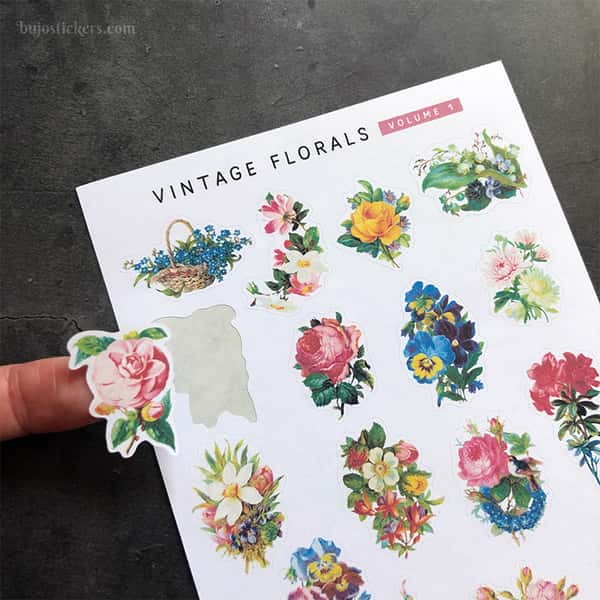 Stickers – Vintage blommor