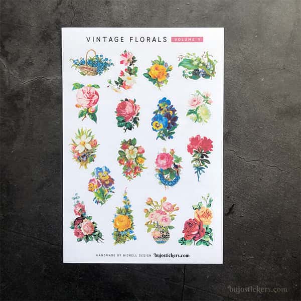 Stickers – Vintage blommor