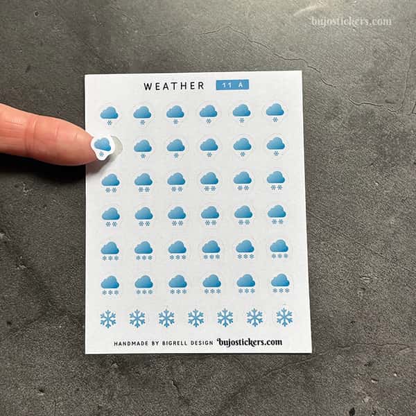 Stickers – Vädersymboler Snö – fyra färger