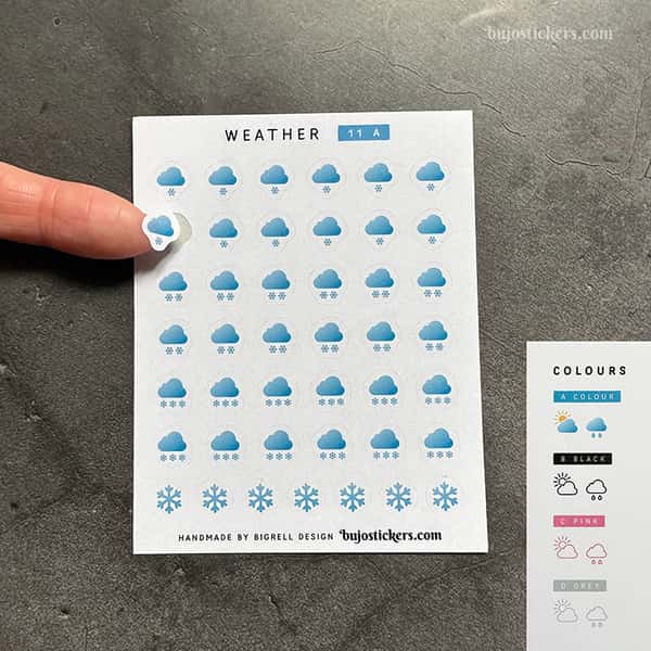 Stickers – Vädersymboler Snö – fyra färger