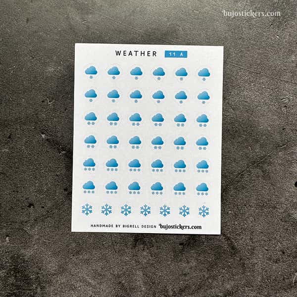 Stickers – Vädersymboler Snö – fyra färger