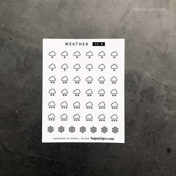 Stickers – Vädersymboler Snö – fyra färger