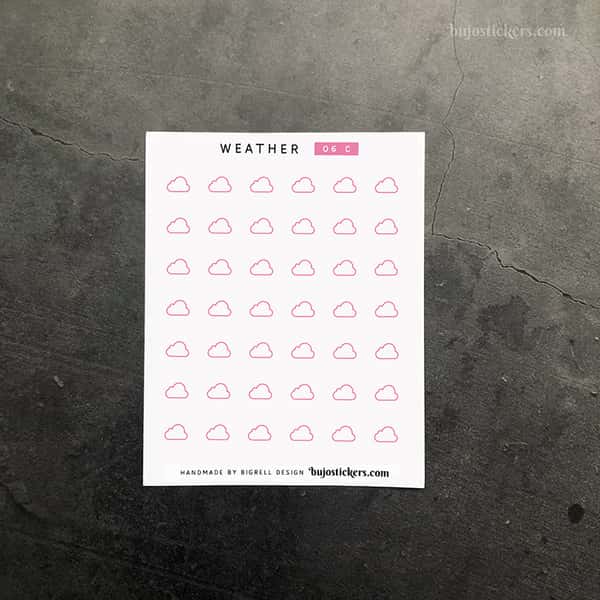 Stickers – Vädersymboler Moln/Mulet – fyra färger