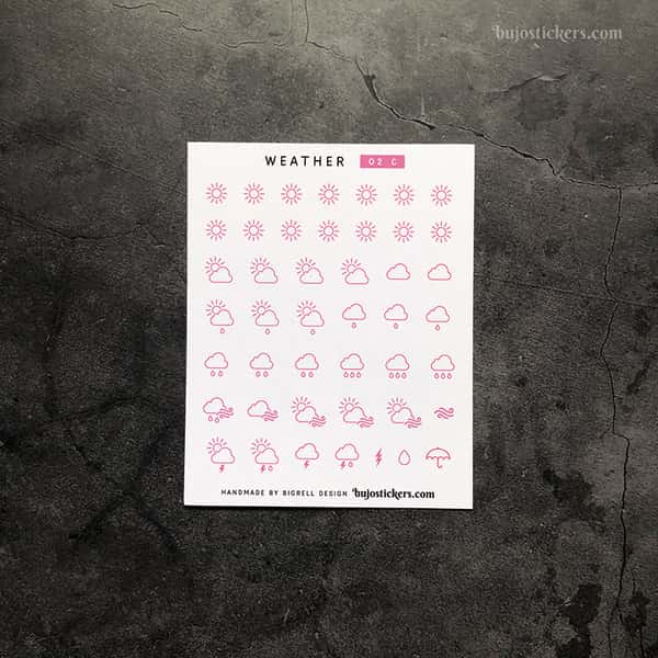 Stickers – Vädersymboler Sommarmix – fyra färger