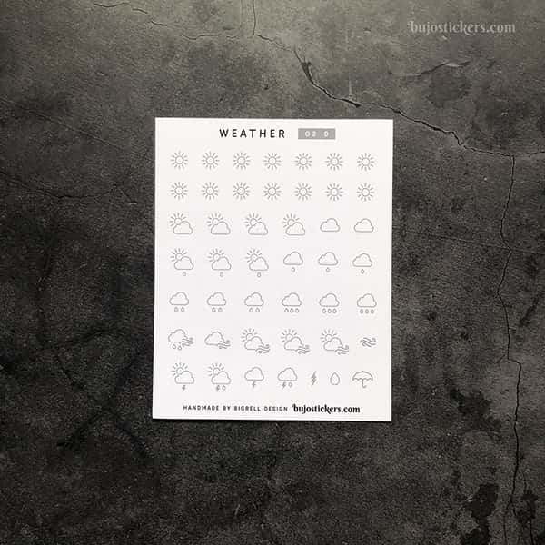 Stickers – Vädersymboler Sommarmix – fyra färger