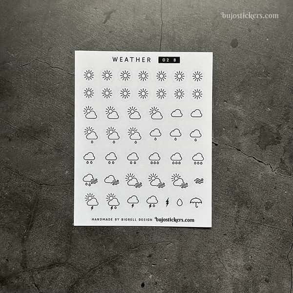 Stickers – Vädersymboler Sommarmix – fyra färger