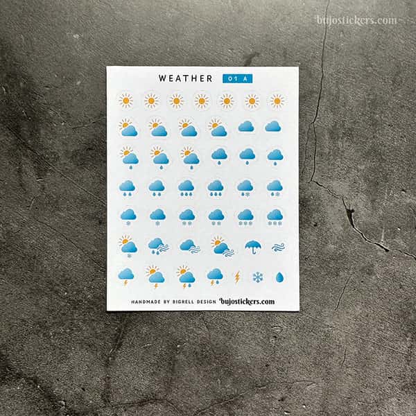 Stickers – Vädersymboler blandade ikoner – fyra färger