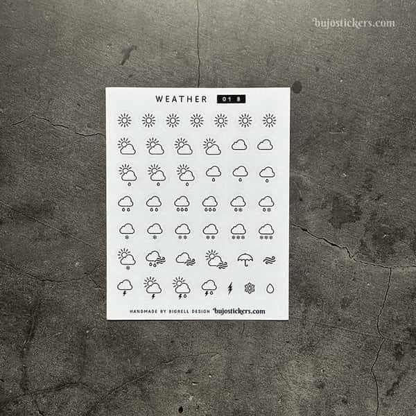 Stickers – Vädersymboler blandade ikoner – fyra färger