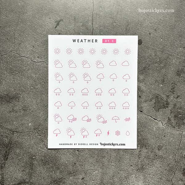 Stickers – Vädersymboler blandade ikoner – fyra färger