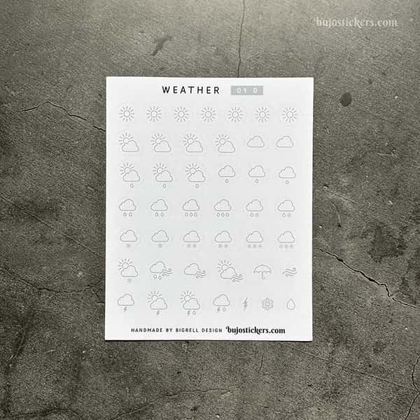 Stickers – Vädersymboler blandade ikoner – fyra färger