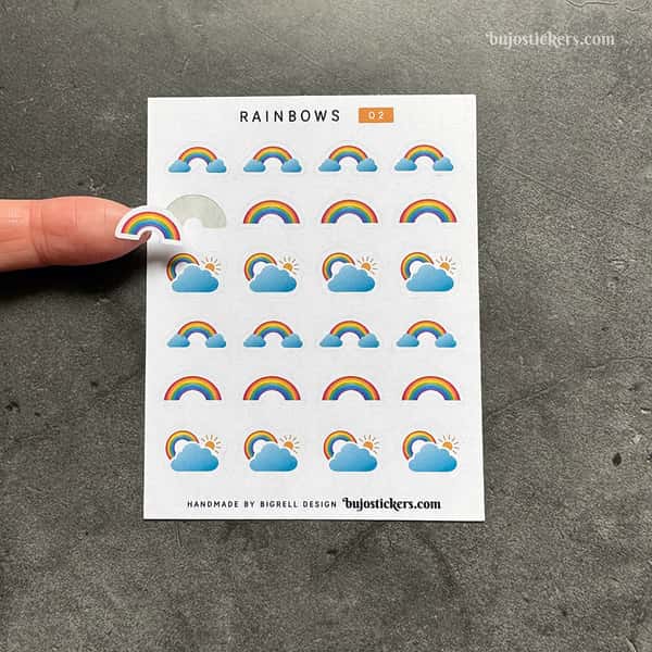 Stickers – Regnbågar med moln