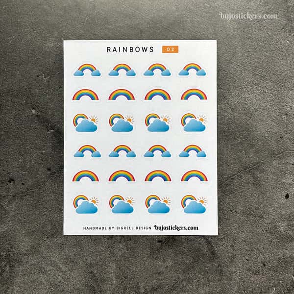 Stickers – Regnbågar med moln