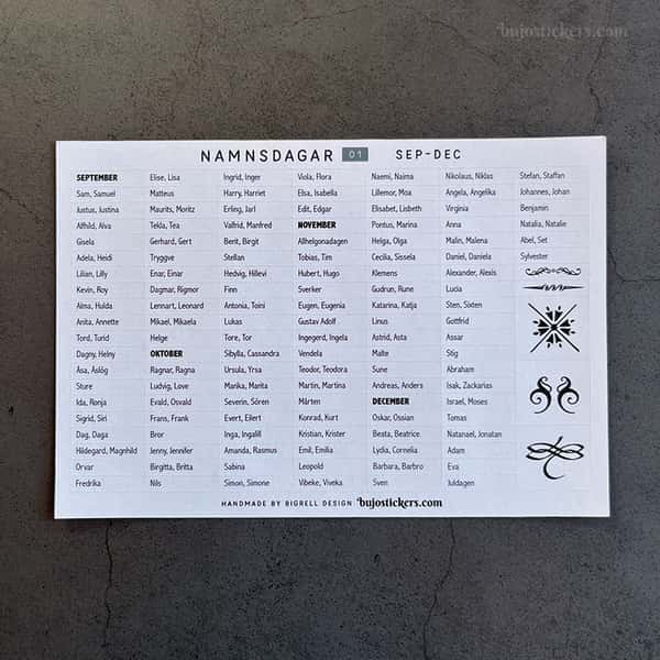 Stickers – Namnsdagar