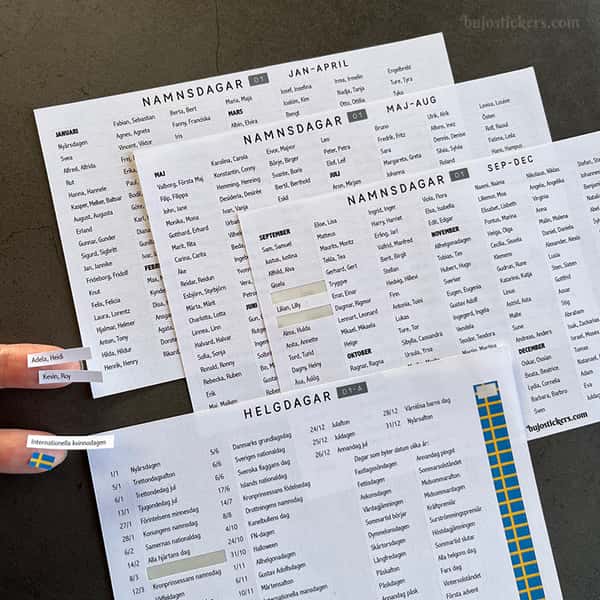 Stickers – Namnsdagar