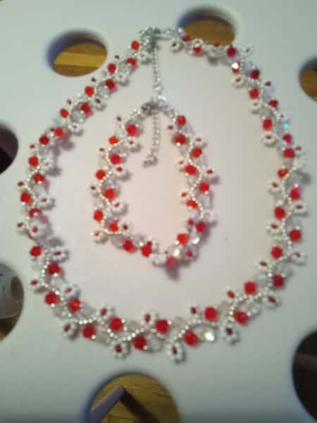 Smyckesset Dam  - Handgjort Halsband, Armband och Örhängen