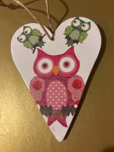 🦉 Handgjorda hjärtdekorationer med ugglor – ReDesignByTess & Mikko