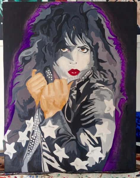 Paul Stanley  – Handmålad rockikon i olja | 80 × 50 cm