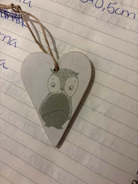 Handgjort hjärta till barnrum – söt uggla 🦉