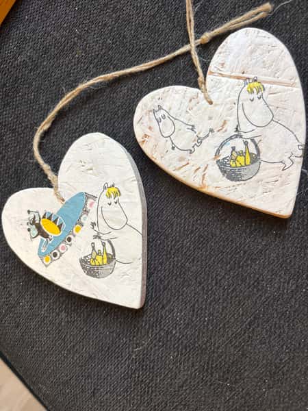 🤍 Mumin hjärtan – handgjorda dekorationer (paket) 🤍