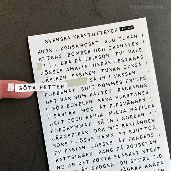 Stickers – Kraftuttryck