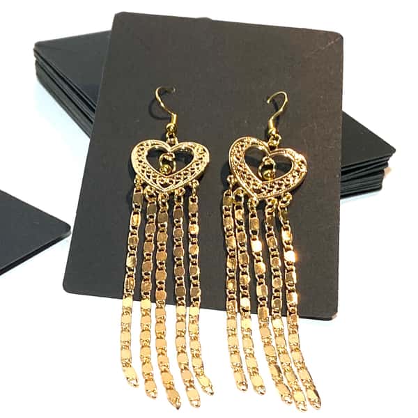 Örhängen guld hjärta och länk-kedjor