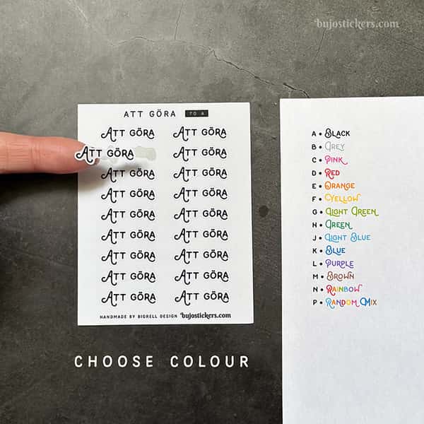 Stickers – Att göra. Rubriker för listor. Välj färg!