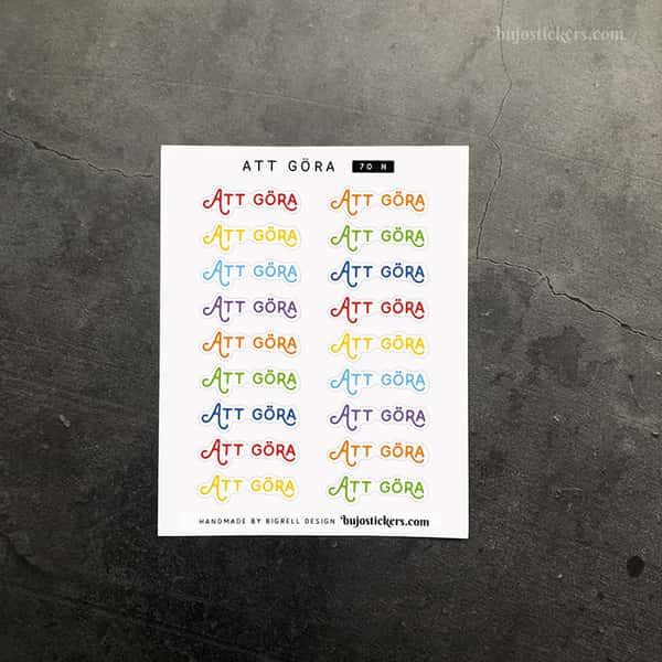 Stickers – Att göra. Rubriker för listor. Välj färg!