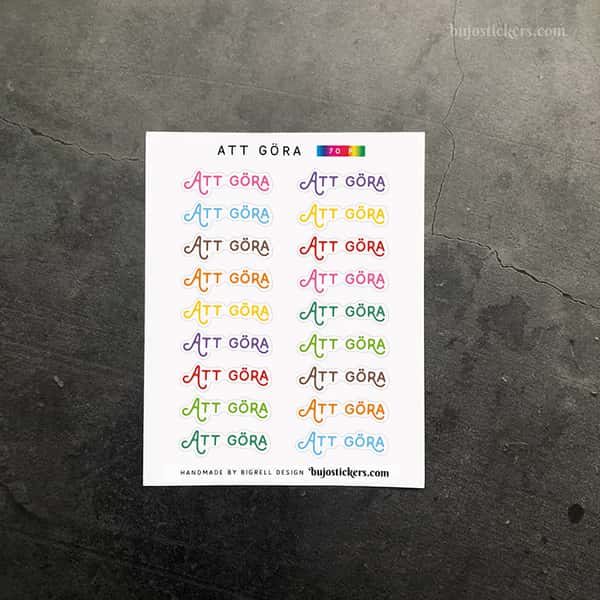 Stickers – Att göra. Rubriker för listor. Välj färg!