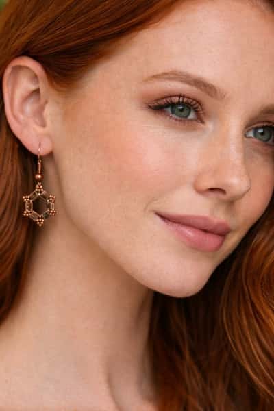 Kopparfärgade örhängen