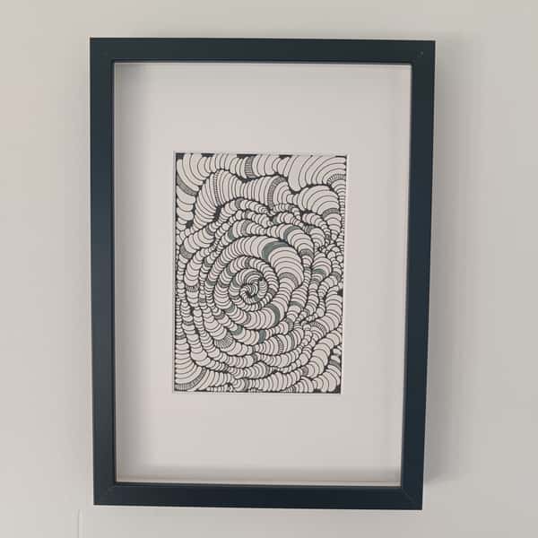 Cool Fineliner Art i Svart Ram - One of a kind