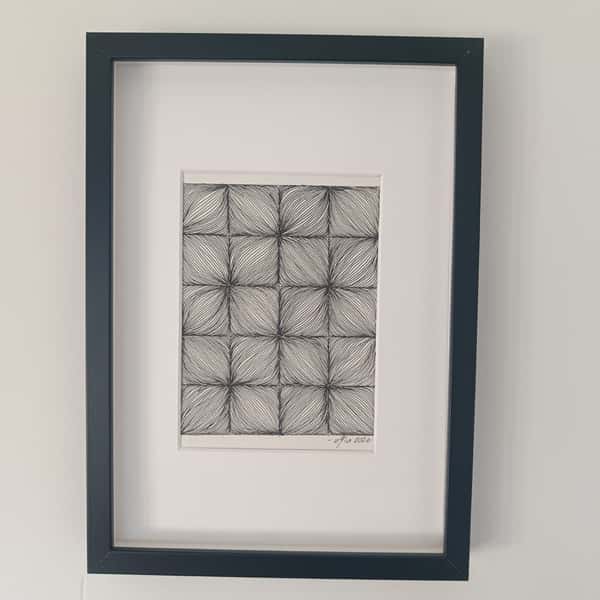 Cool Fineliner Art i Svart Ram - Lines