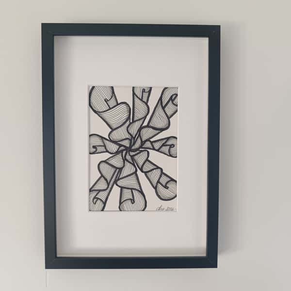 Cool Fineliner Art i Svart Ram - Fold