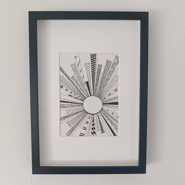 Cool Fineliner Art i Svart Ram - Metropol