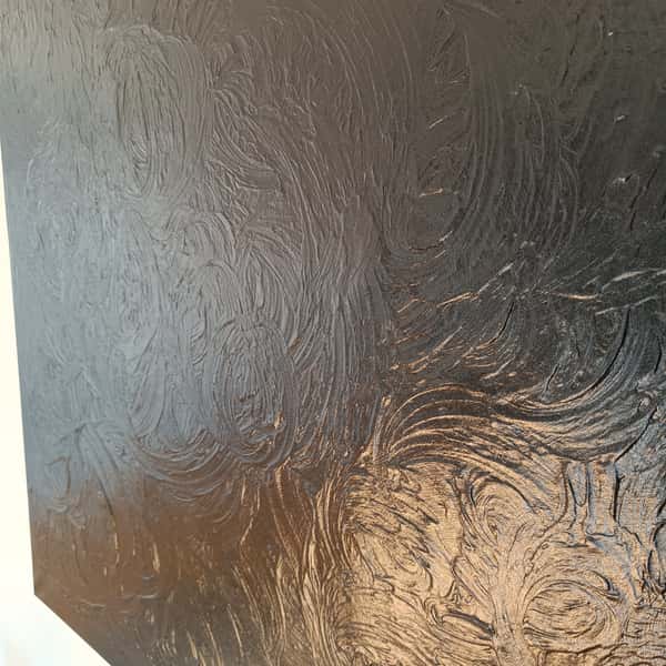 Swirl Away – En Oändlig Rörelse i Svart Glans (100x100 cm)