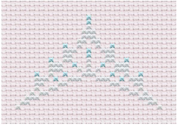 Silvrig tiara – broderimönster korsstygn