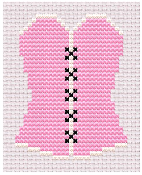Rosa korsett – broderimönster korsstygn